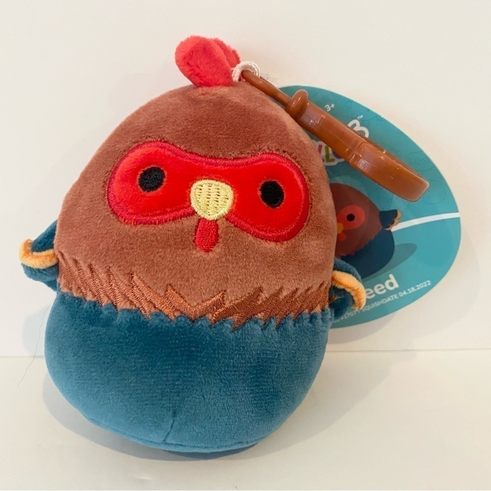 Squishmallows Reed Rooster 3.5" Clip Plush Stuffed Animal Bird Chicken Mini Toy